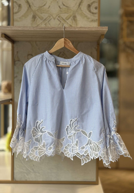 MOTEL - Camicia A Righe Pizzo