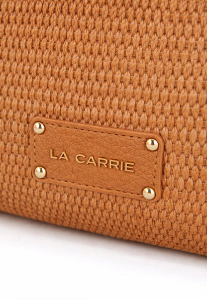 LA CARRIE - Shopping Bag Soft In Raffia Cuoio