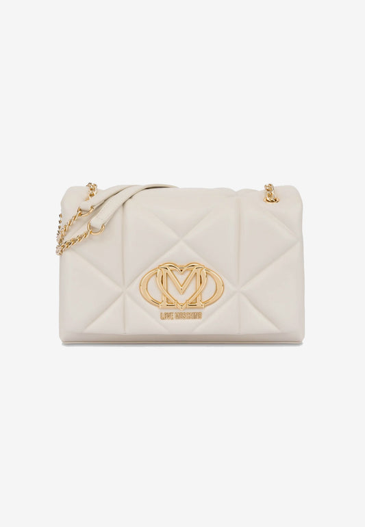 LOVE MOSCHINO -  Borsetta A Tracolla Embossed Avorio