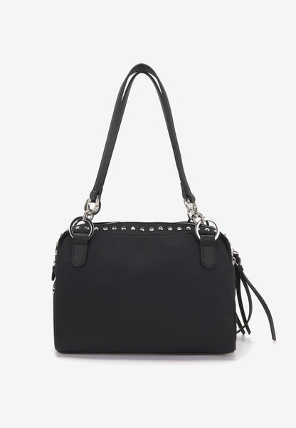 LA CARRIE - Borsa A Spalla Dark Nylon Borchie Nero