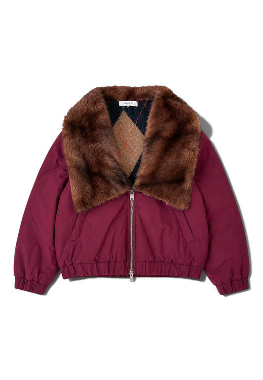 MOTEL - Bomber Collo Pelliccia Bordeaux