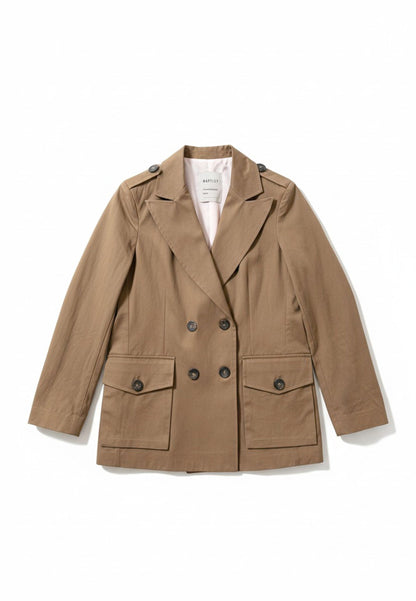 MARYLEY - Blazer Doppiopetto Con Mostrine Kaki