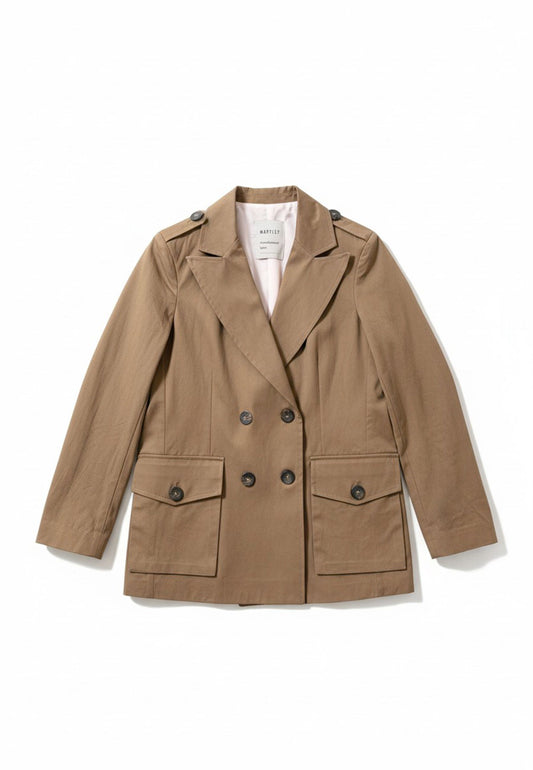 MARYLEY - Blazer Doppiopetto Con Mostrine Kaki