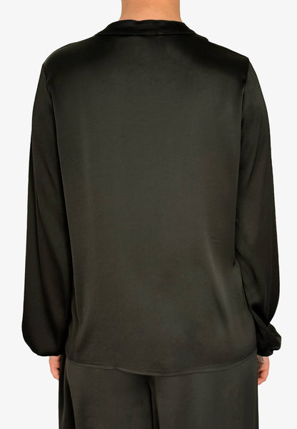 MOTEL - Blusa Serafino In Viscosa Nero