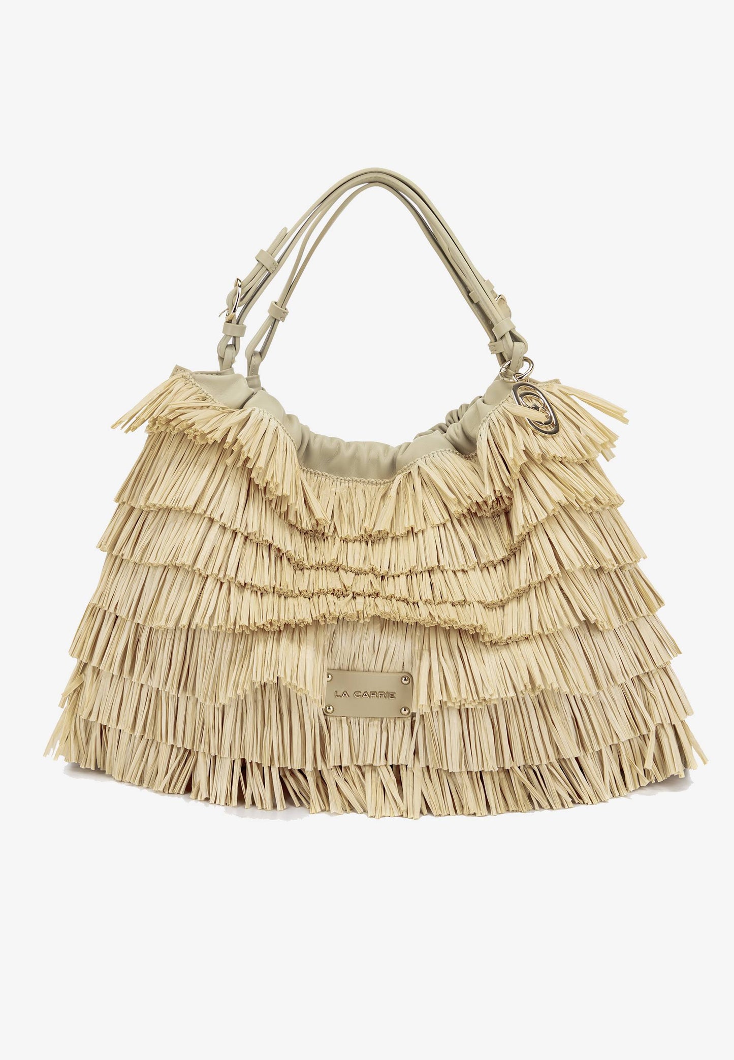LA CARRIE - Shopping Bag In Raffia Beige