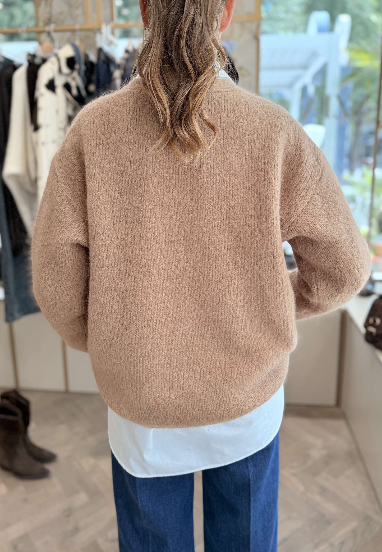 NUNZIA - Cardigan In Mohair Gioiello Camel
