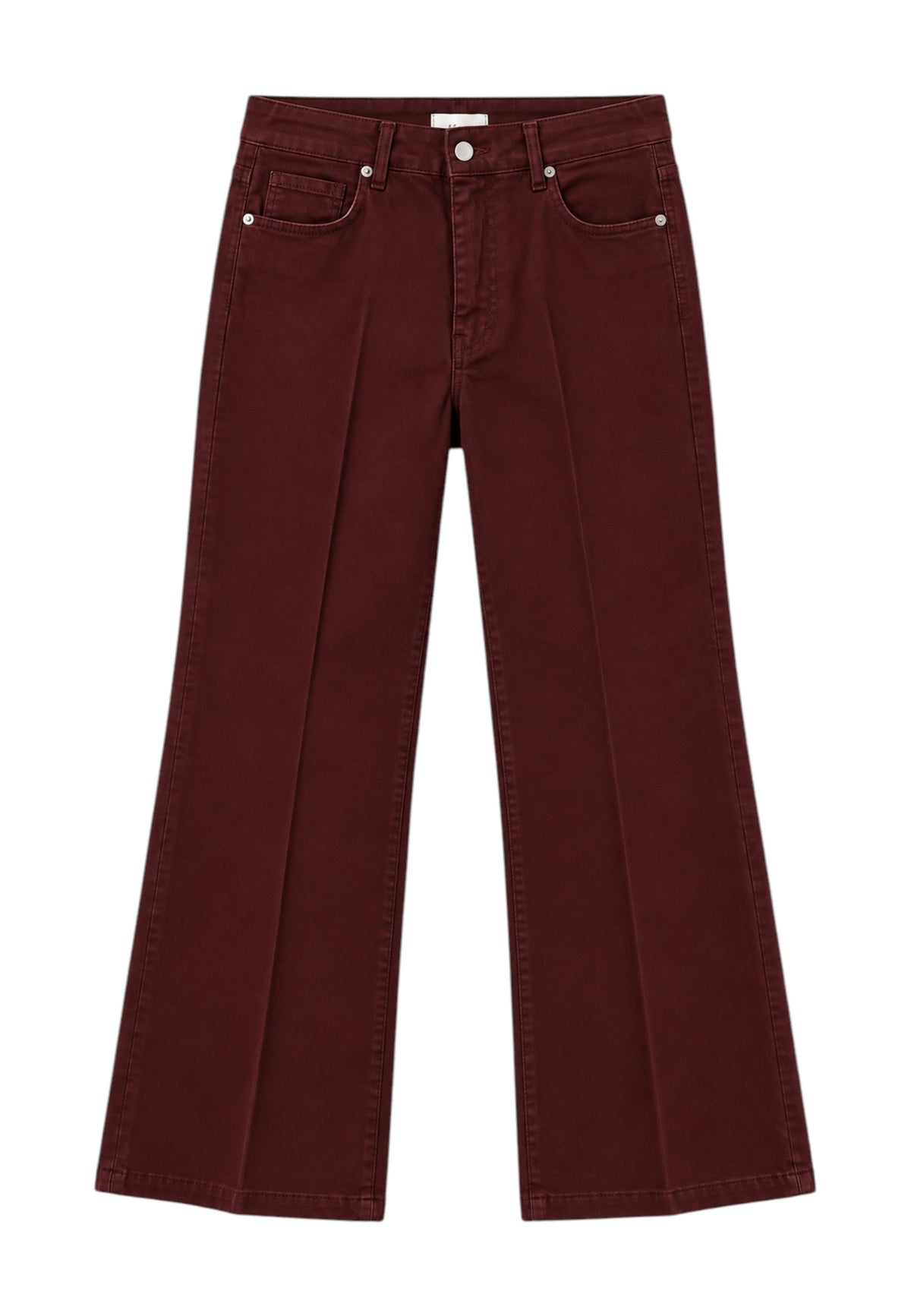 MOTEL - Jeans Wide Leg Vita Alta Bordeaux