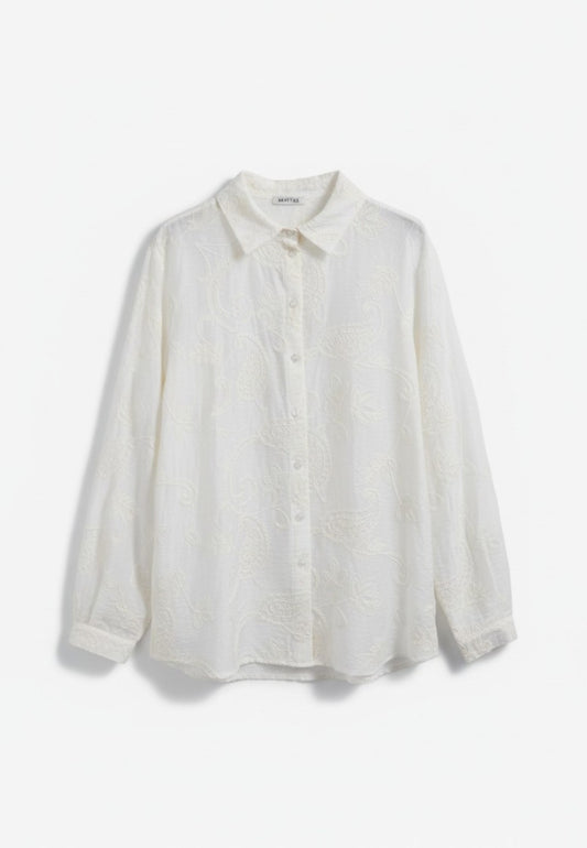 SUSI STAR CURVY - Camicia Ricamato Latte