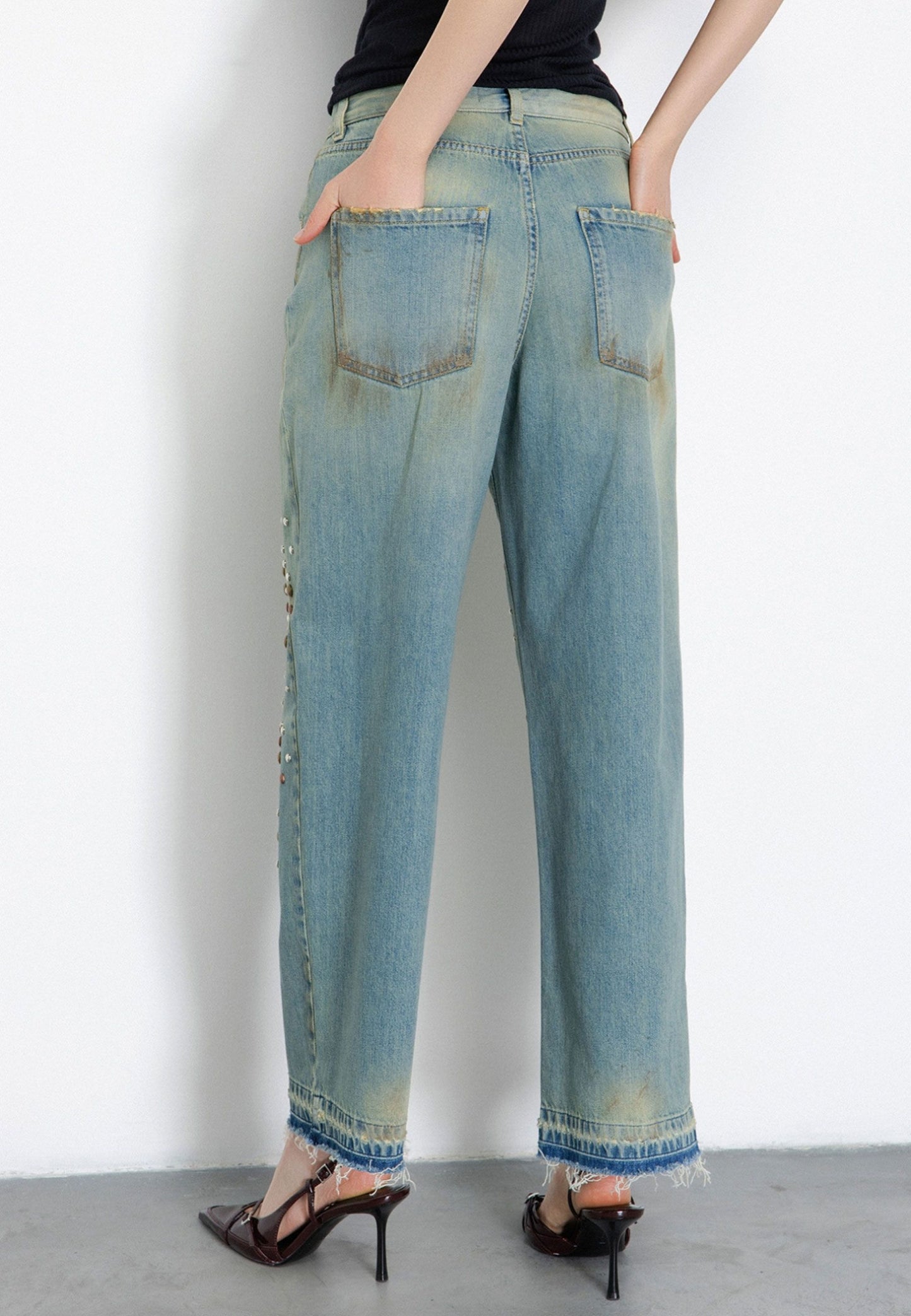 GAELLE - Pantalone boy-low Blu