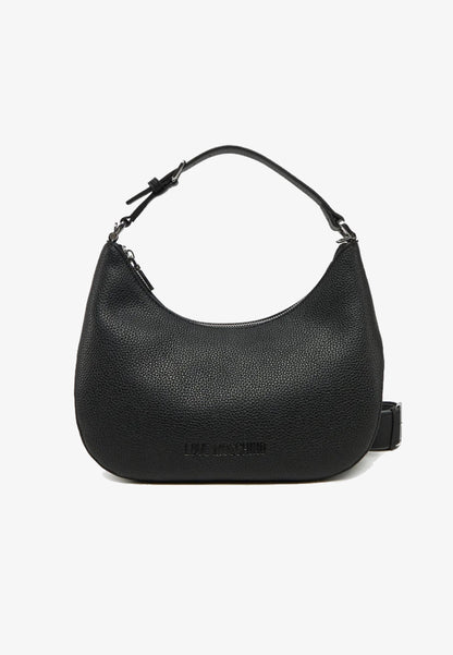 LOVE MOSCHINO - Borsa Hobo Lettering Nero Silver