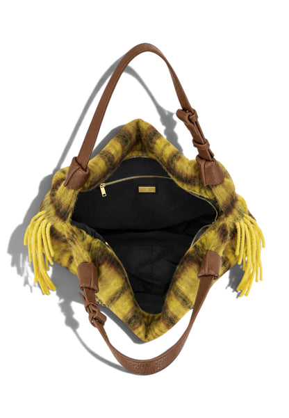 LA CARRIE - Borsa Shopper Kerala Tartan Giallo