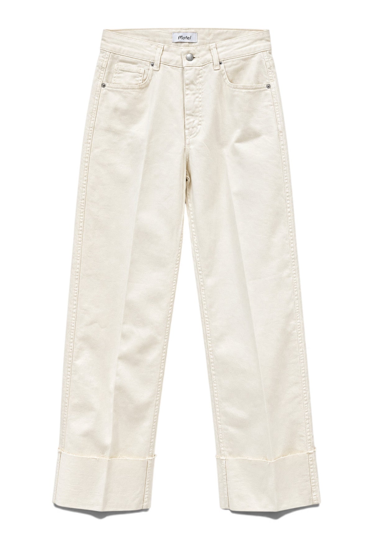 MOTEL - Jeans Bull Denim Gamba Larga Panna