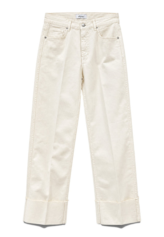 MOTEL - Jeans Bull Denim Gamba Larga Panna