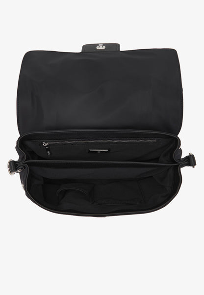 LA CARRIE - Shopping Bag Dark Nylon Borchie Nero