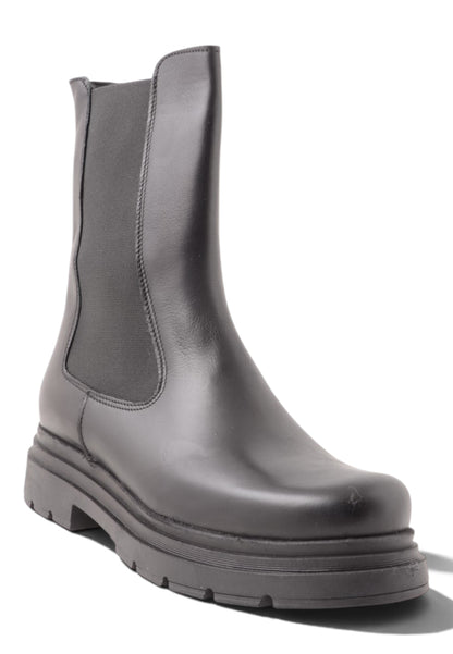 DIVINE FOLLIE - Stivaletto Chelsea In Vera Pelle Nero