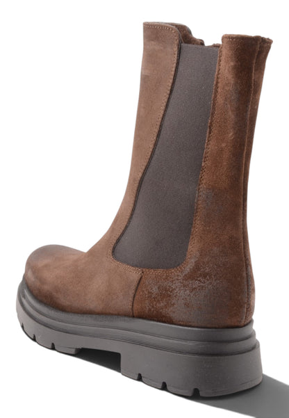 DIVINE FOLLIE - Stivaletto Chelsea In Vera Pelle Moro