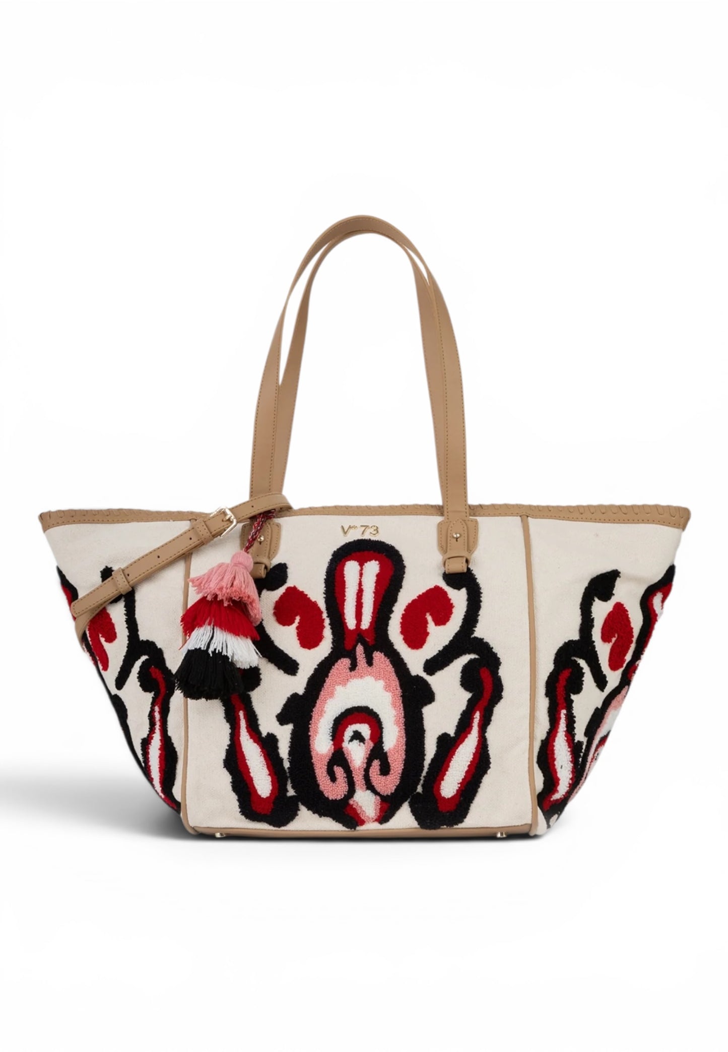 V73 - Shopping  Bag Marilena Cuoio/Multicolor