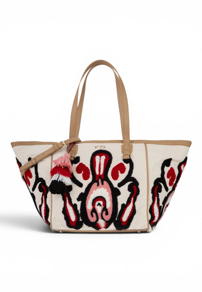 V73 - Shopping  Bag Marilena Cuoio/Multicolor