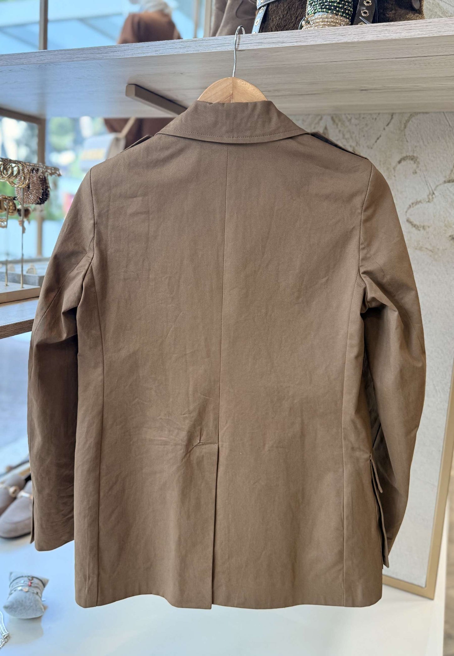 MARYLEY - Blazer Doppiopetto Con Mostrine Kaki