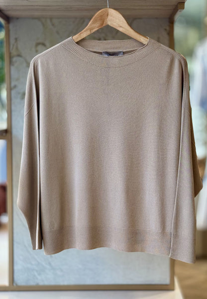 MARYLEY - Maglia Girocollo Cammello