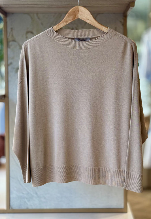 MARYLEY - Maglia Girocollo Cammello