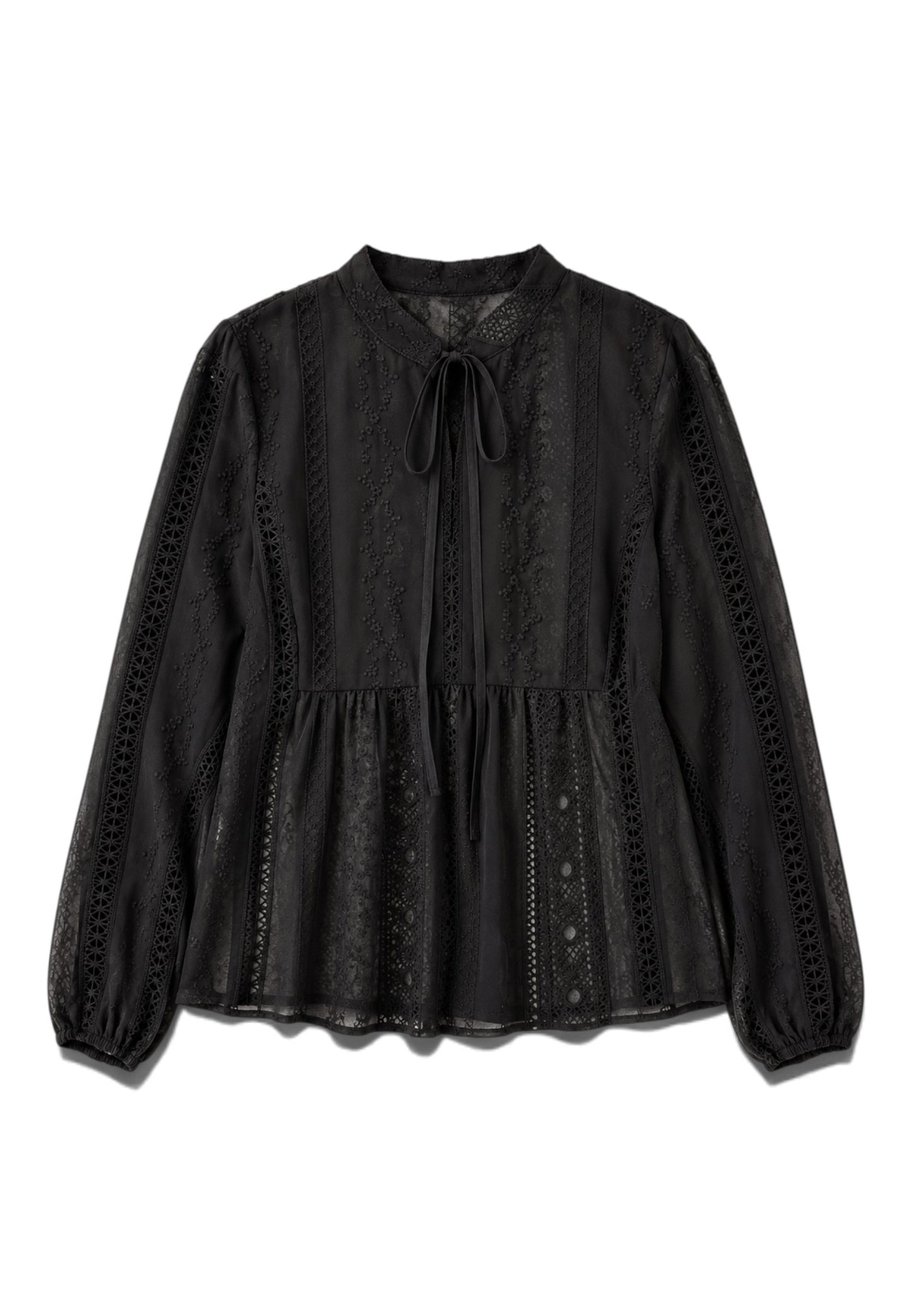 LE STREGHE - Camicia Coreana Pizzo Nero
