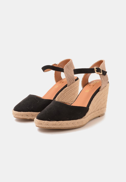 DIVINE FOLLIE - Espadrillas Zeppa Camoscio Nero