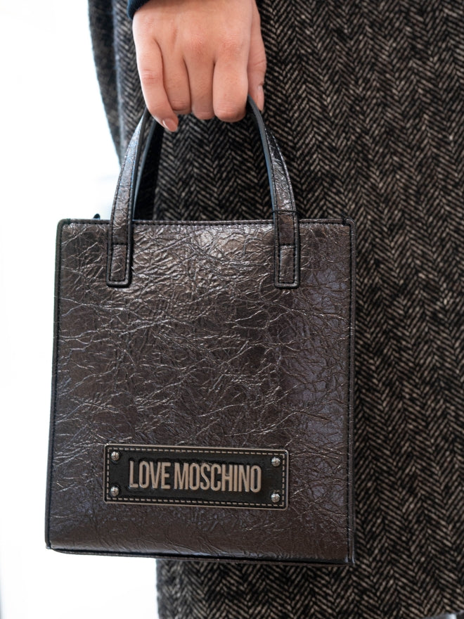 LOVE MOSCHINO - Borsa A Mano Laminata Nero