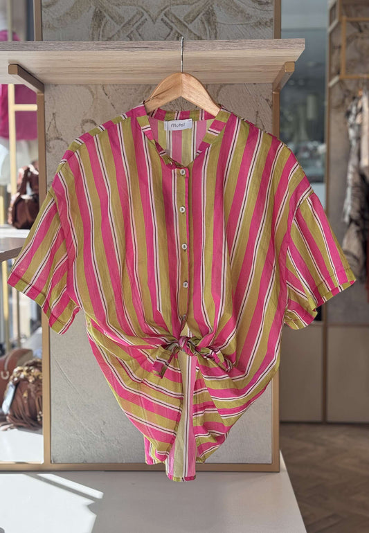 MOTEL - Camicia A Righe Multicolor