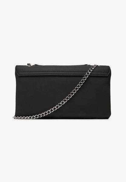 LOVE MOSCHINO - Borsa A Spalla Lettering Soft Touch Nero Argento