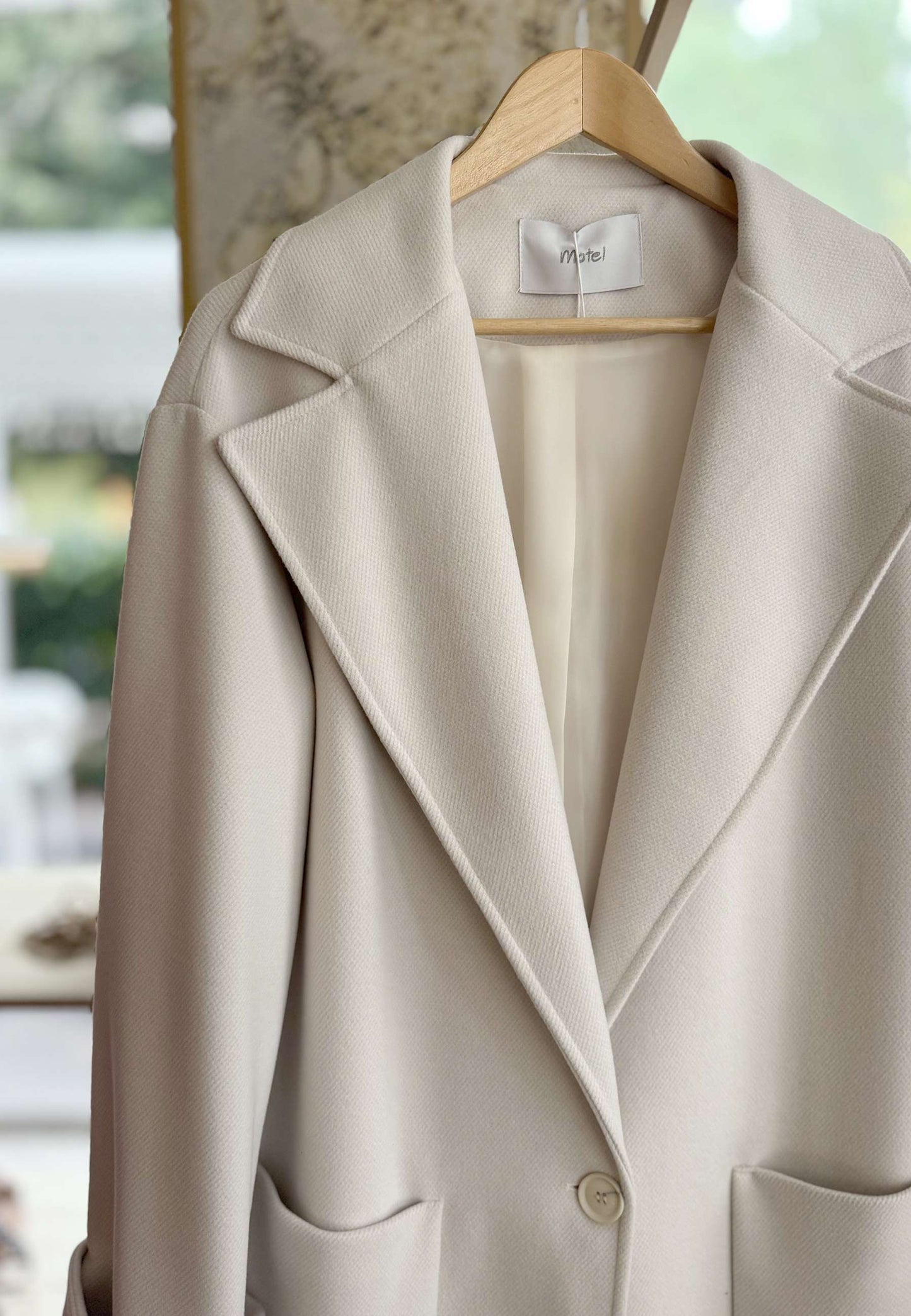 MOTEL - Cappotto Monopetto Over Panna