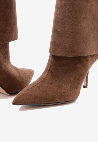 DIVINE FOLLIE - Tronchetto Tubolare Camoscio Caffe