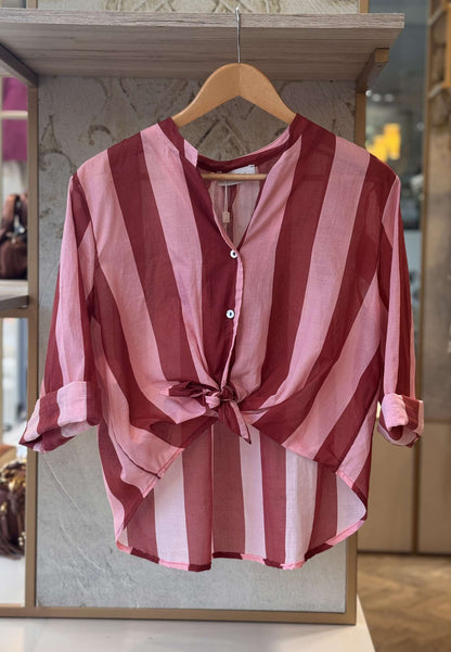 MOTEL - Camicia A Righe Rosa