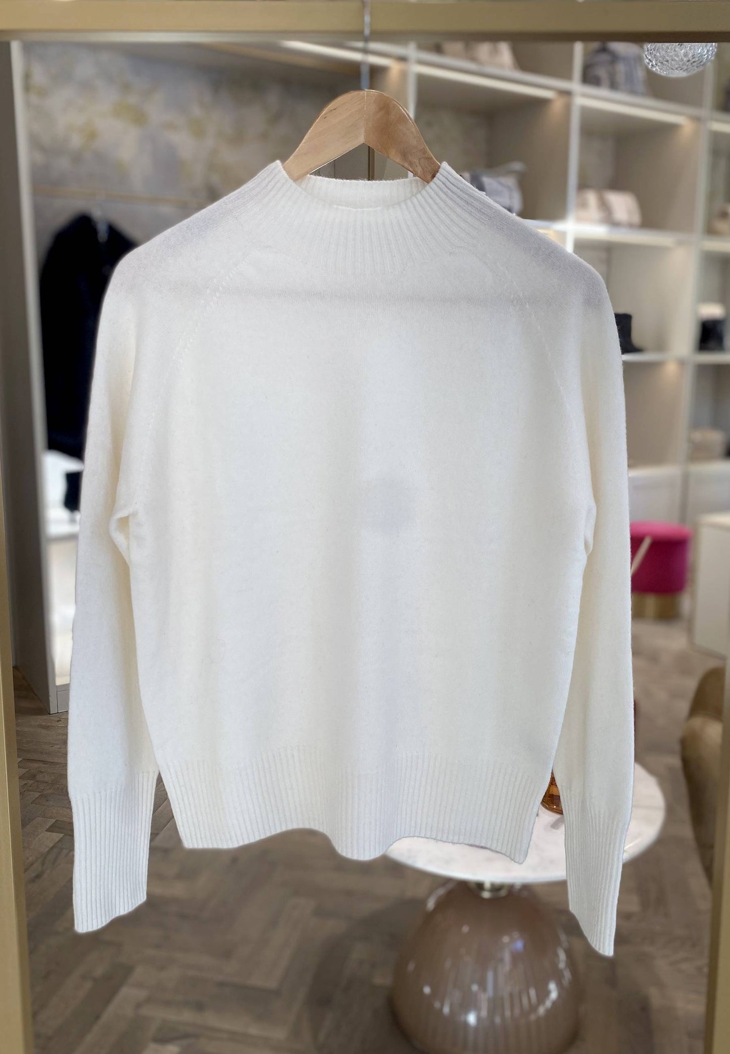 NUNZIA - Maglione Collo A Cratere Panna