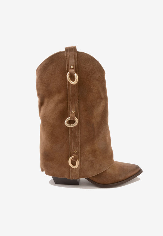 DIVINE FOLLIE - Stivale Anelli Oro Taupe