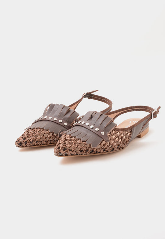 DIVINE FOLLIE - Slingback Raffia Moro
