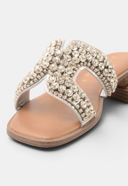 DIVINE FOLLIE - Ciabatta Strass Argento