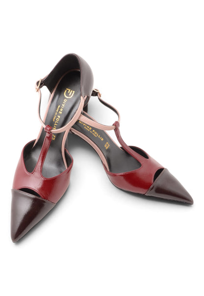 DIVINE FOLLIE - Décolleté T-Strap Bordeaux