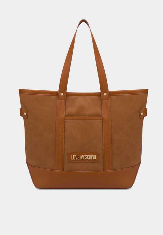 LOVE MOSCHINO - Large Walnut Shopping Bag