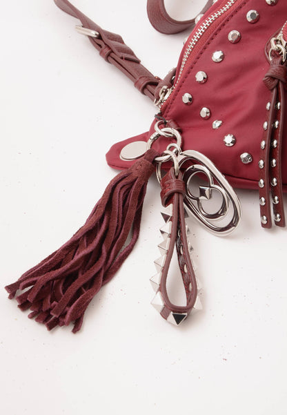 LA CARRIE - Marsupio Dark Nylon Borchie Cherry