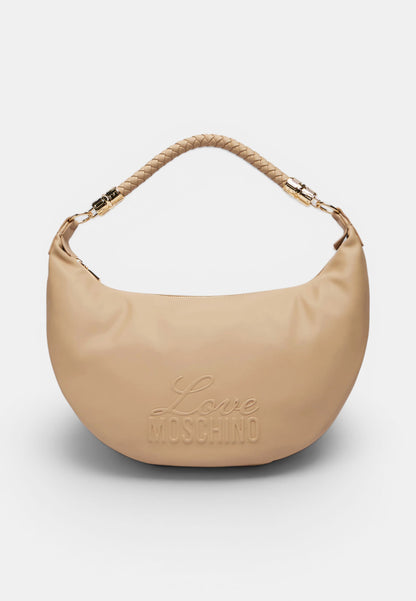 LOVE MOSCHINO - Borsa A Spalla Hobo Signature Taupe