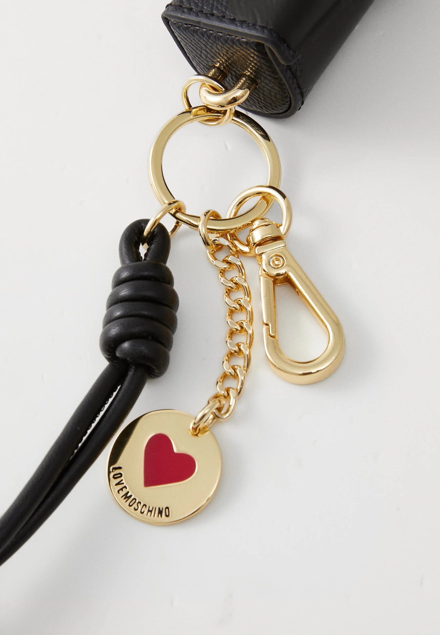 LOVE MOSCHINO - Portachiavi Charms Cuore Rosso Nero