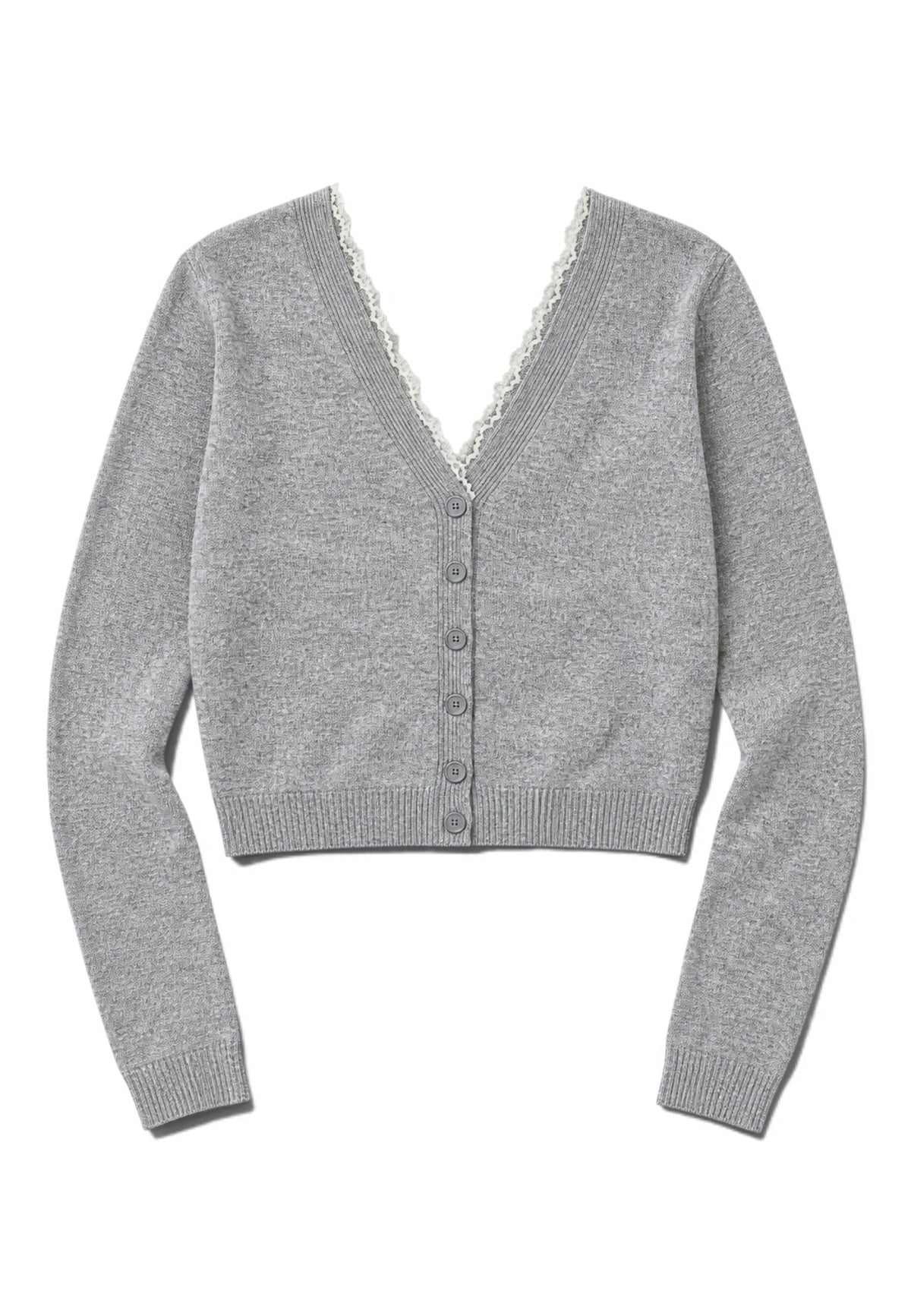 MOTEL - Cardigan Bottone Fronte e Retro Grigio