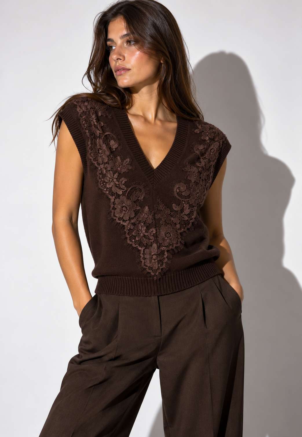 MOTEL - Gilet In Pizzo Moro