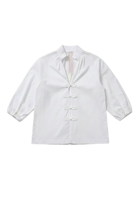 MINERVA - Camicia Con Alamari Bianco