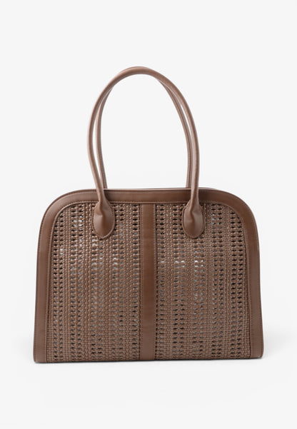 LA CARRIE - Borsa A Mano Intrecciata Marrone