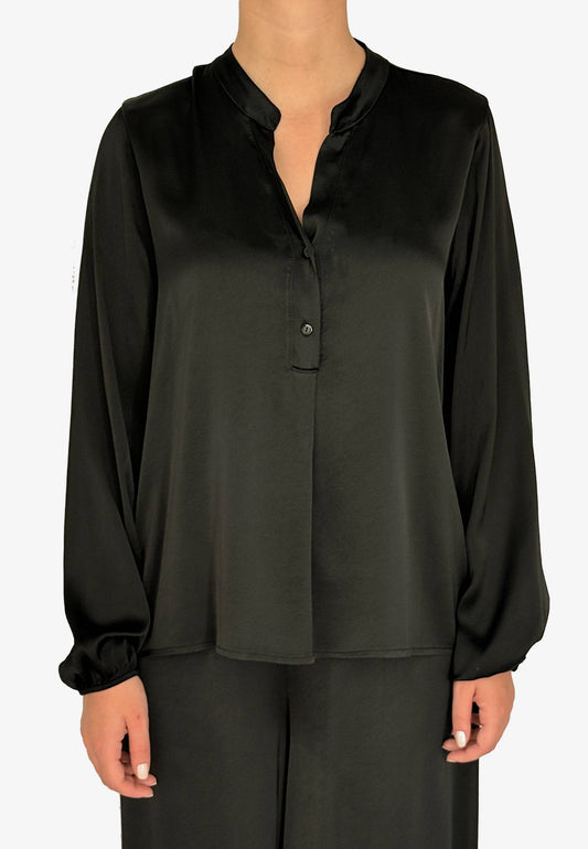 MOTEL - Blusa Serafino In Viscosa Nero