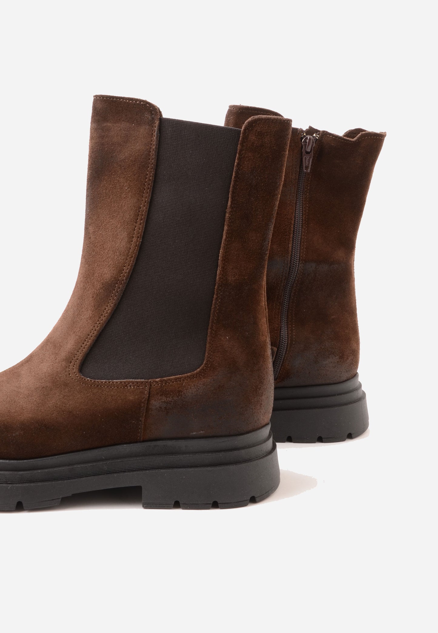 DIVINE FOLLIE - Stivale Bikers Camoscio Marrone