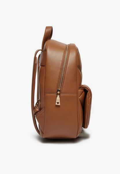 LOVE MOSCHINO - Zaino Embossed Cammello