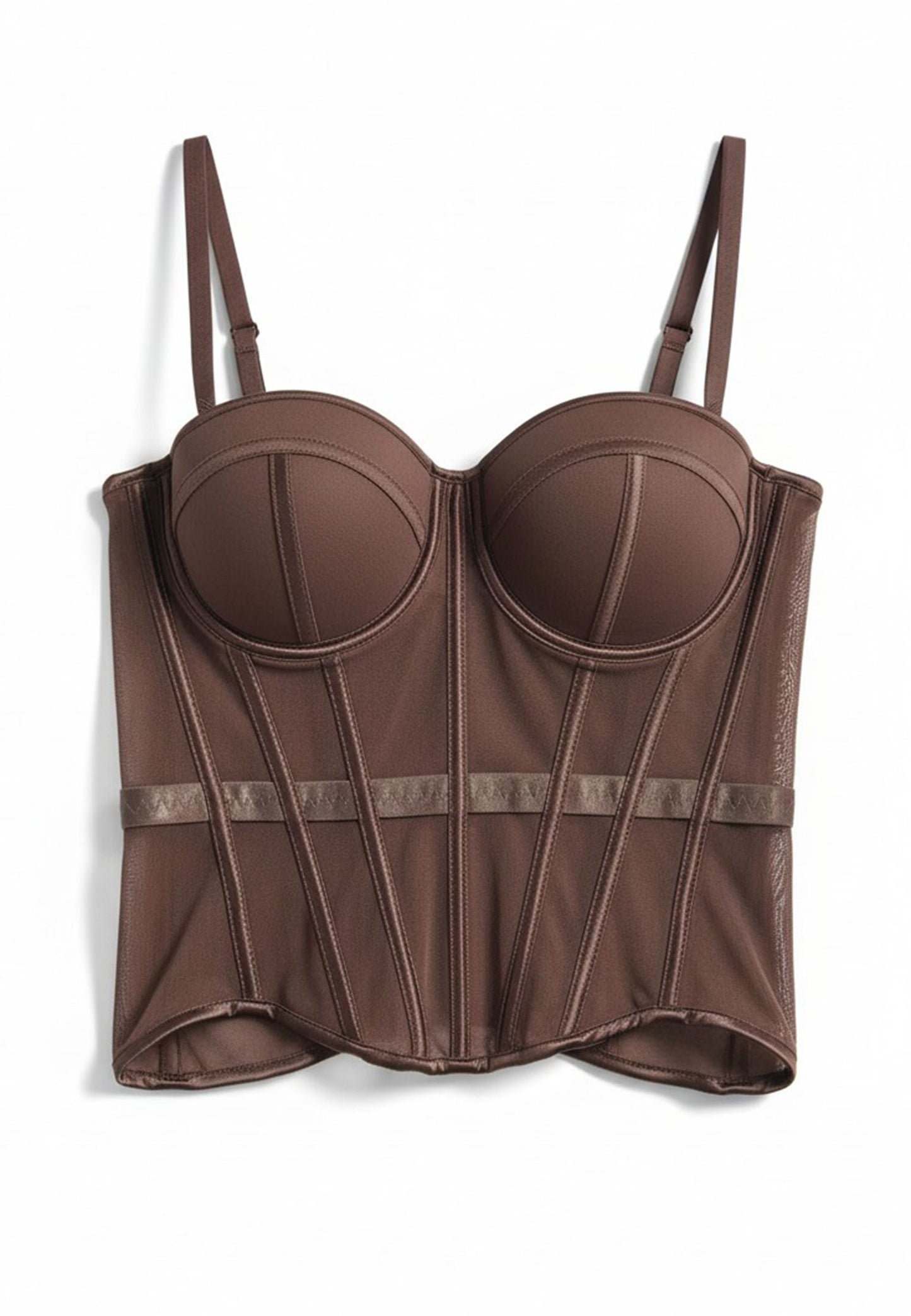 NUNZIA - Corsetto Bustier Marrone